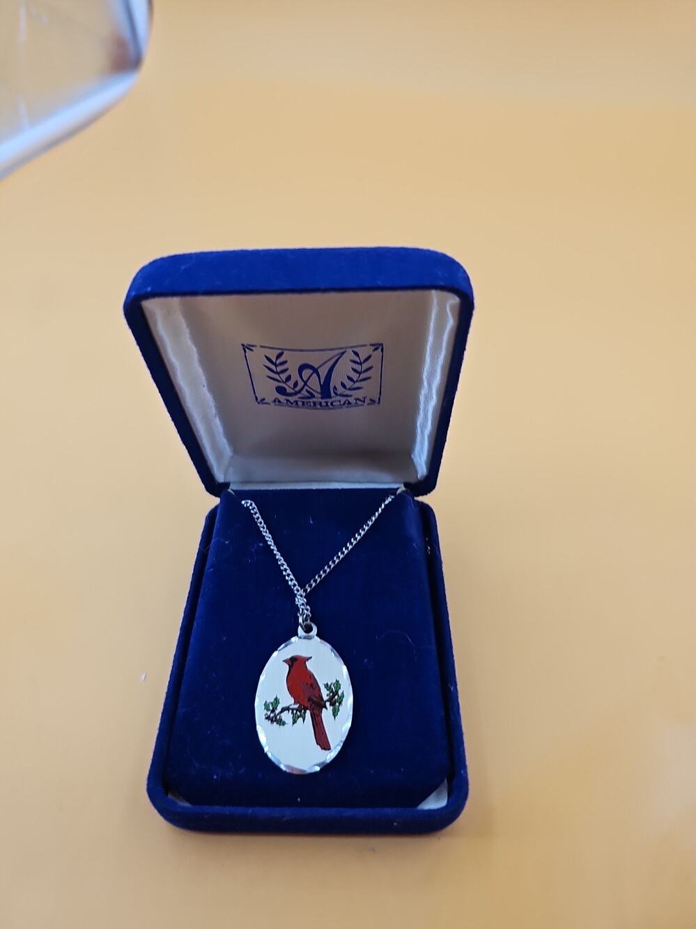 Genuine Pewter American Cardinal Necklace 18" Silver Tone GrandmaCore Bird